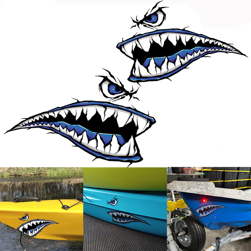2PCS Shark Teeth Mouth Boat St - Fishing Boat Paddle recension och pris