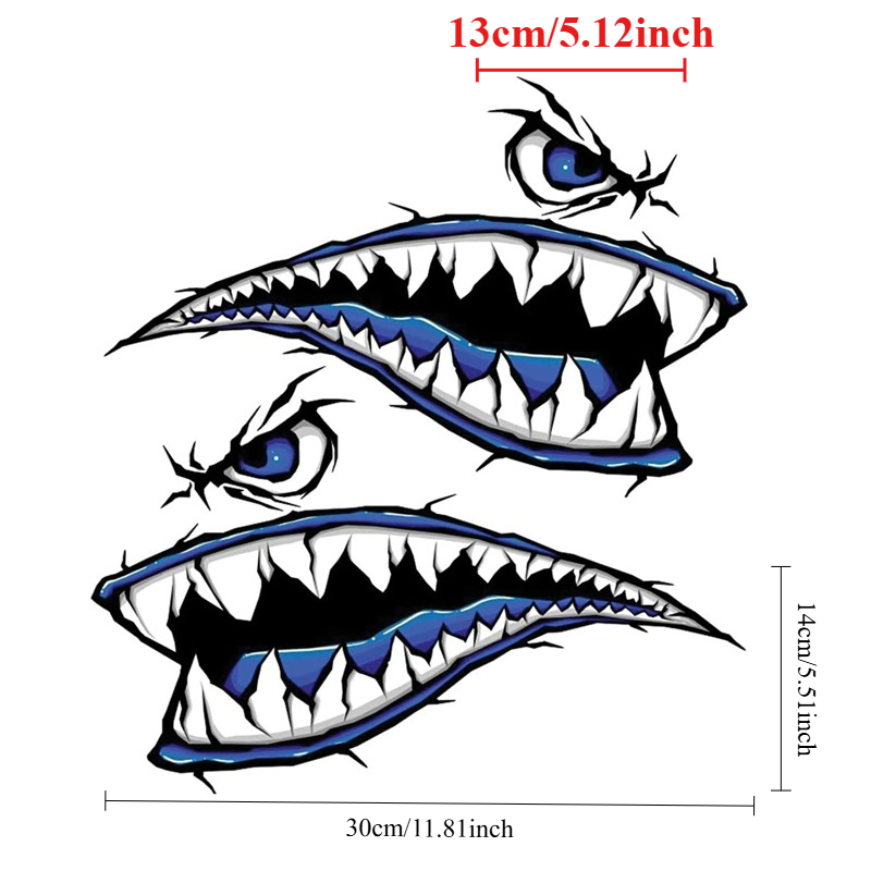 2PCS Shark Teeth Mouth Boat St - Fishing Boat Paddle recension och pris